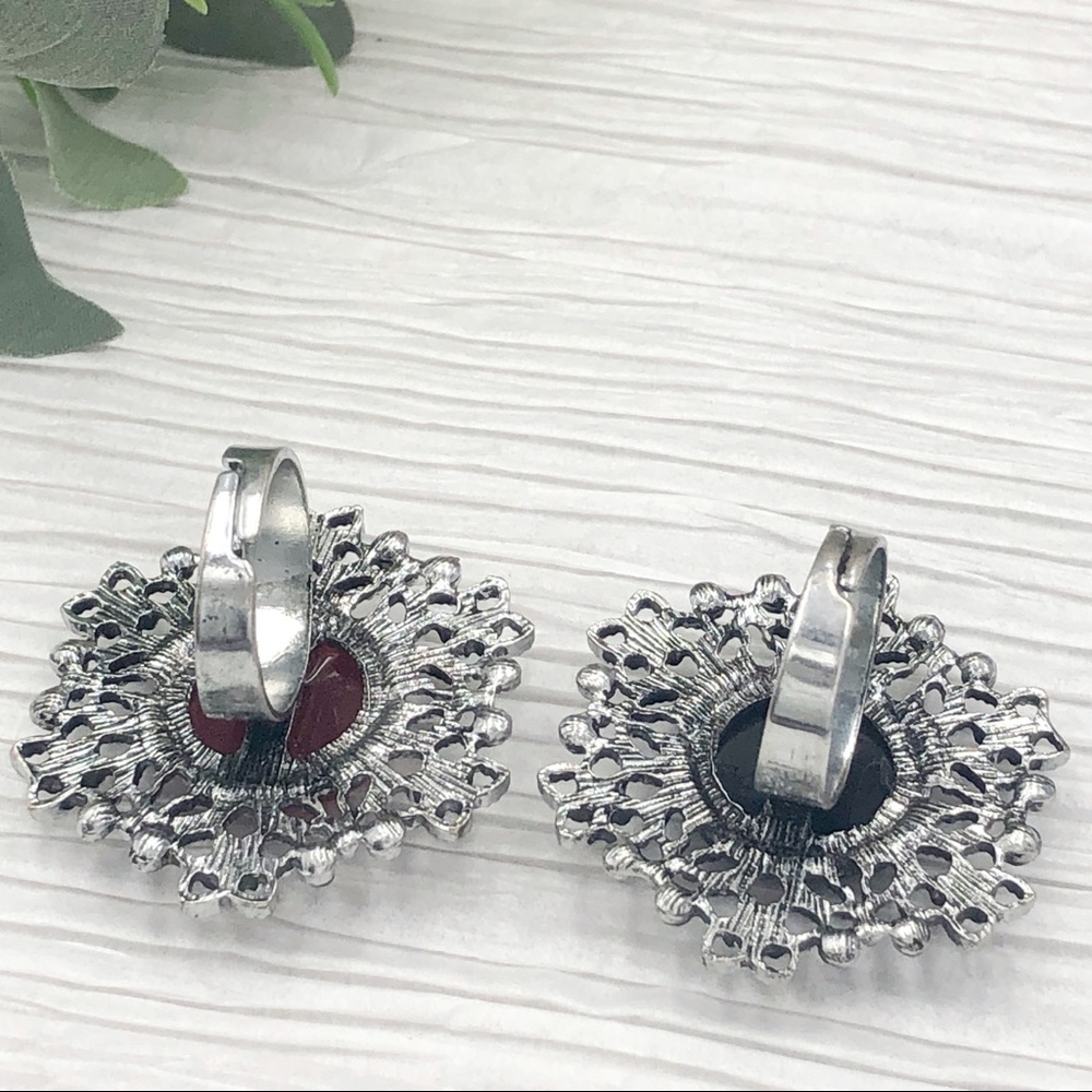 🍀 Dot Center Flower Adjustable Rings - Picture 2 of 4